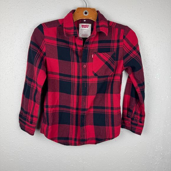 (8) Boys Levi’s Plaid Button up - Picture 1 of 4